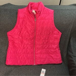 NWT Michael Kors hot pink quilted puffer vest